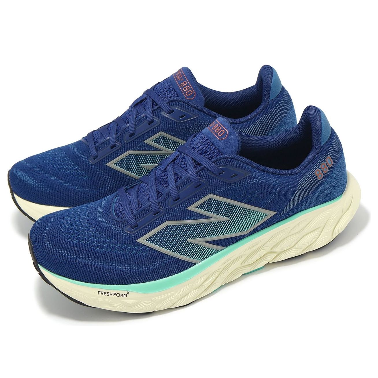 New Balance Men's Fresh Foam X 880v14 Shoe - Inkwell with Cyber Jade and Dark Silver Metallic
