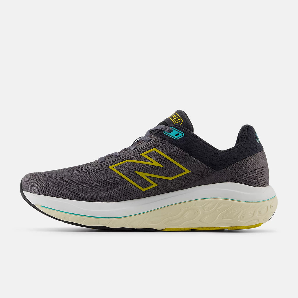 New Balance Men's Fresh Foam X 860v14 Running Shoe - Magnet with Ginger Lemon and Cyber Jade