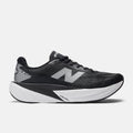 Black running shoe with New Balance logo on a white background