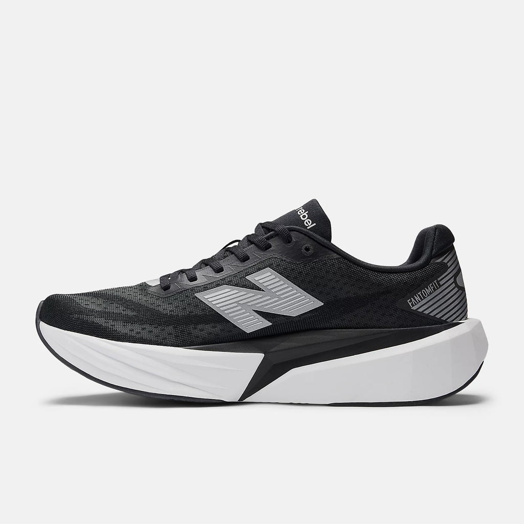 New Balance Men's FuelCell Rebel v5 Running Shoe - Black with Silver Metallic and White