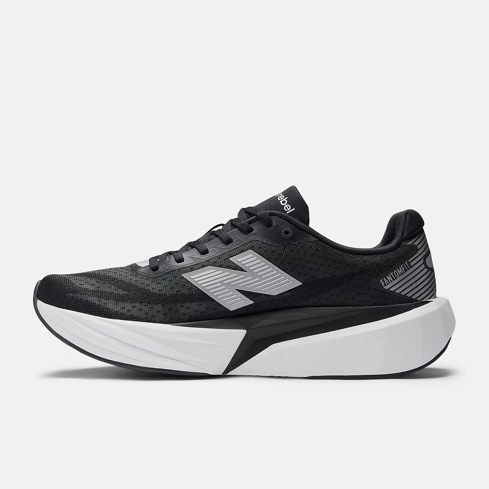 New Balance Men's FuelCell Rebel v5 Running Shoe - Black with Silver Metallic and White