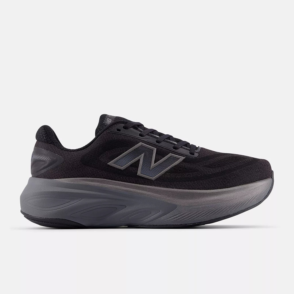 New Balance Men's Fresh Foam X More v6 Cushioned Running Shoe - Black with Castlerock and Black Metallic