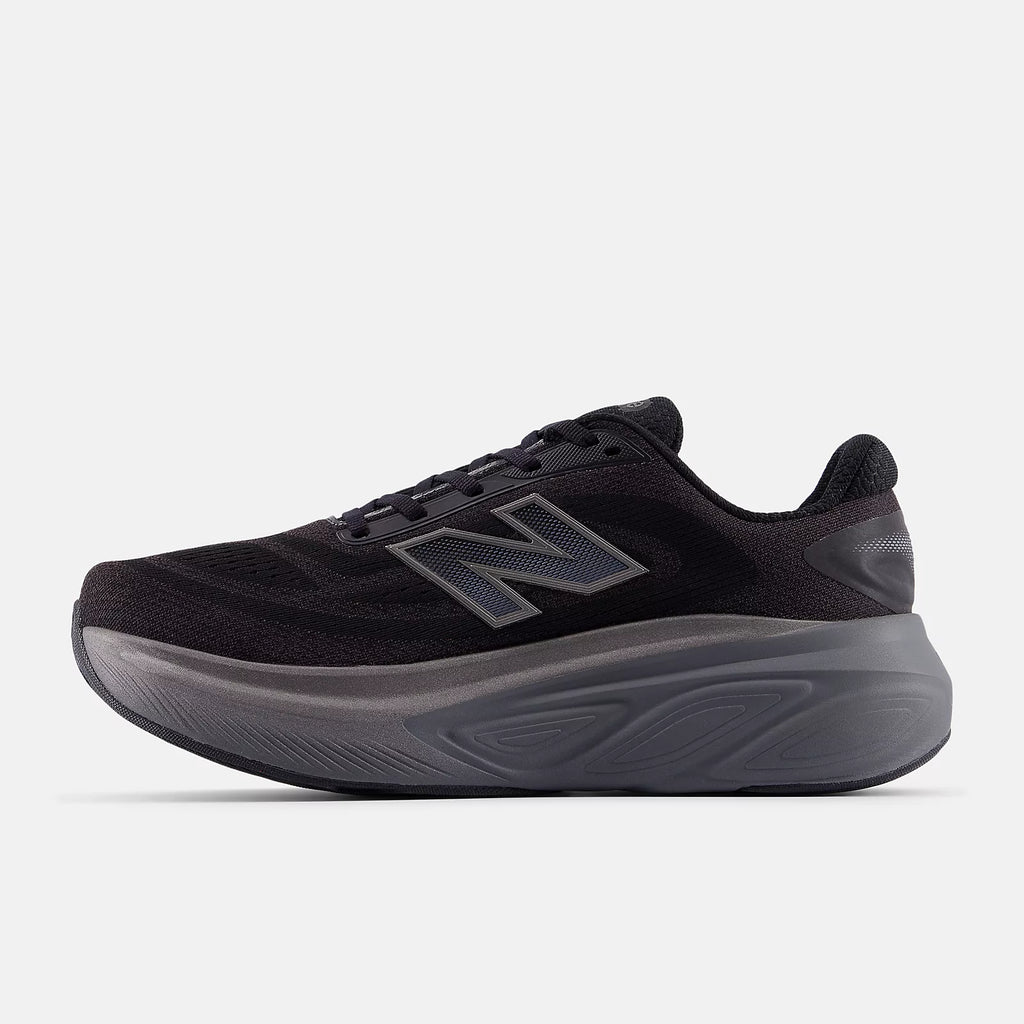 New Balance Men's Fresh Foam X More v6 Cushioned Running Shoe - Black with Castlerock and Black Metallic