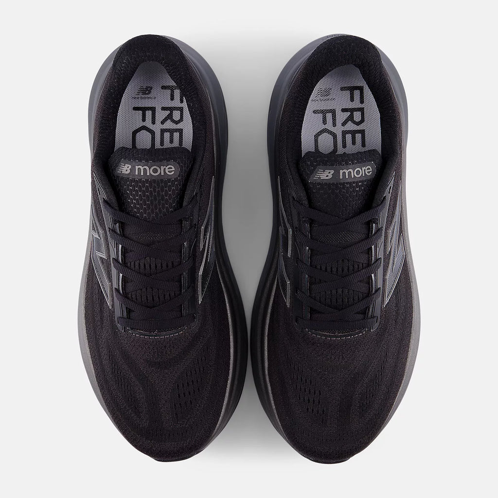 New Balance Men's Fresh Foam X More v6 Cushioned Running Shoe - Black with Castlerock and Black Metallic