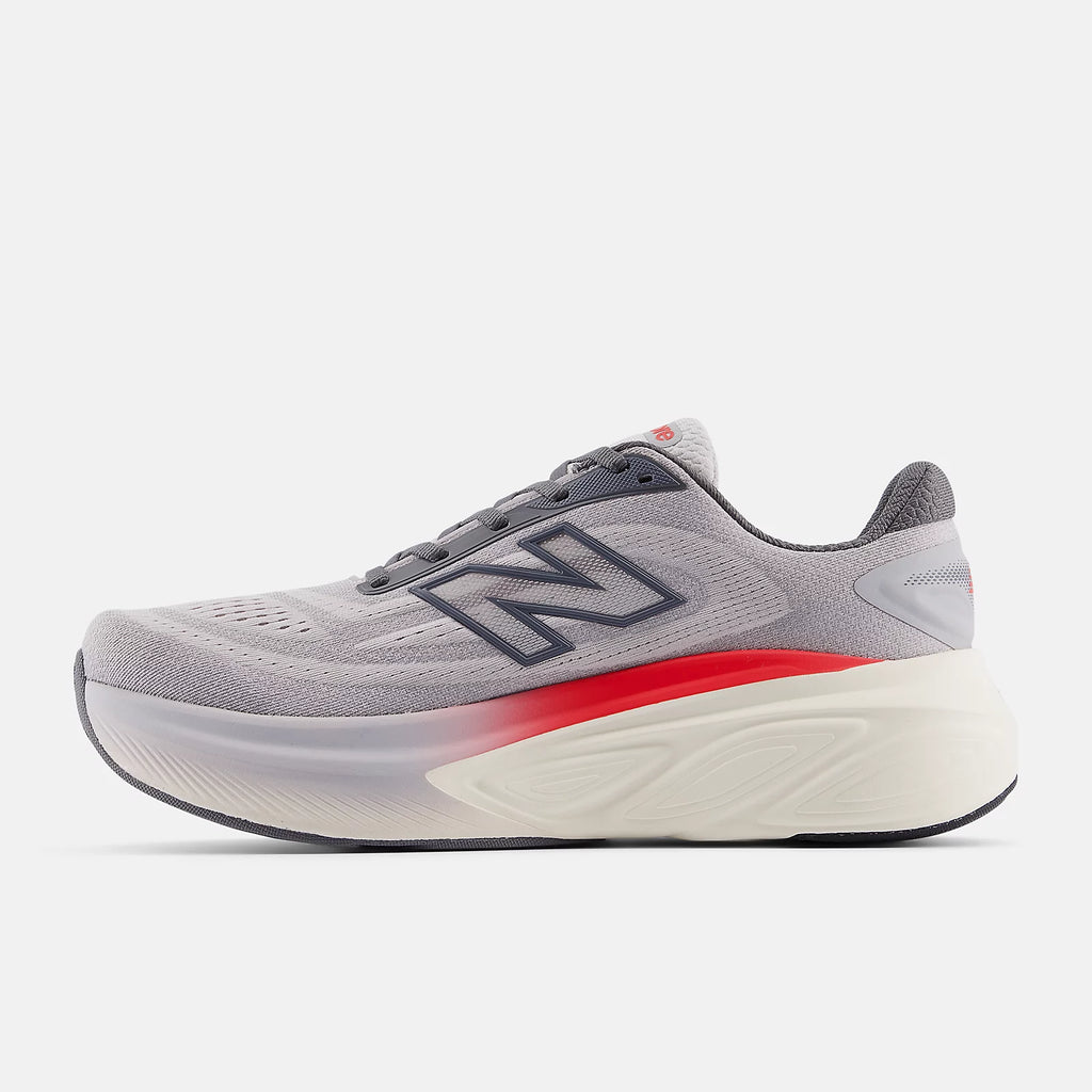 New Balance Men's Fresh Foam X More v6 Cushioned Running Shoe - Grey Matter with True Red and Castlerock