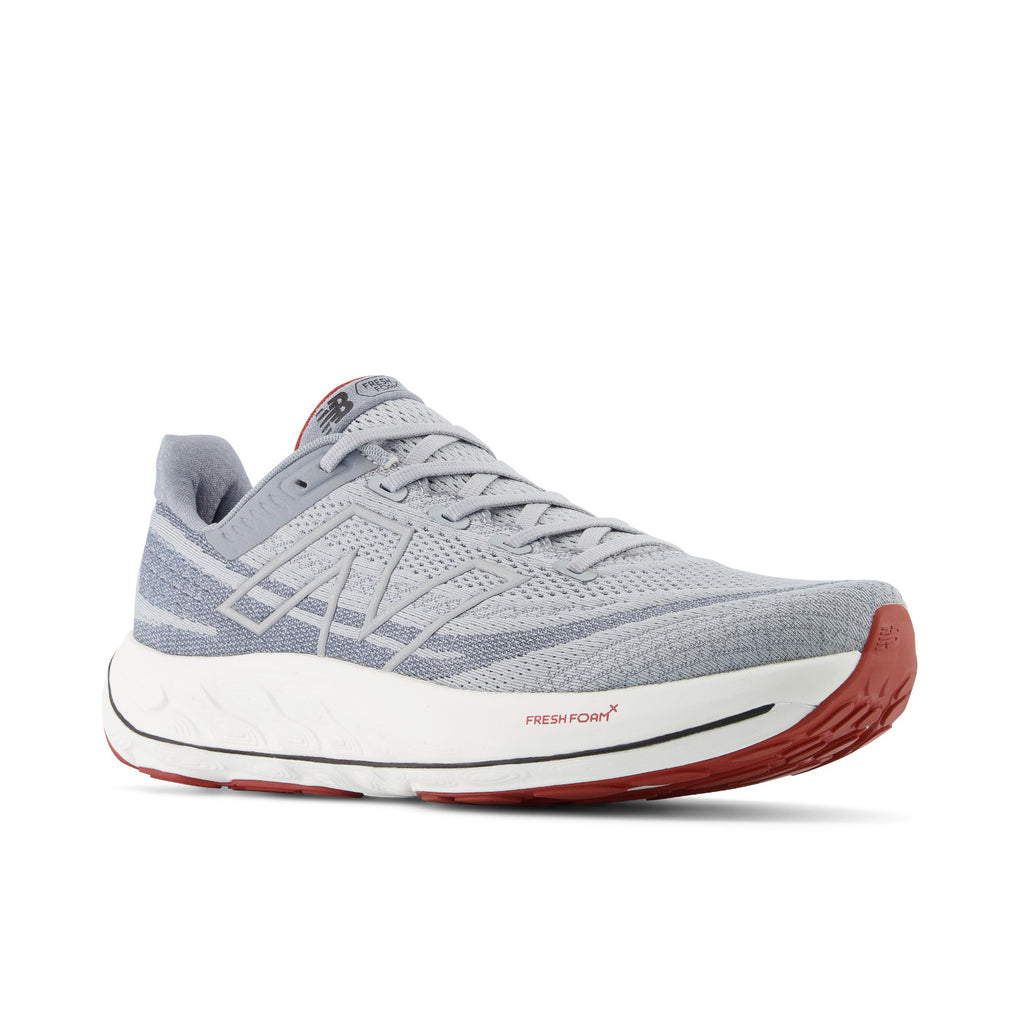 New Balance Men's Fresh Foam X Vongo v6 Running Shoe - Aluminum Grey with Brick Red