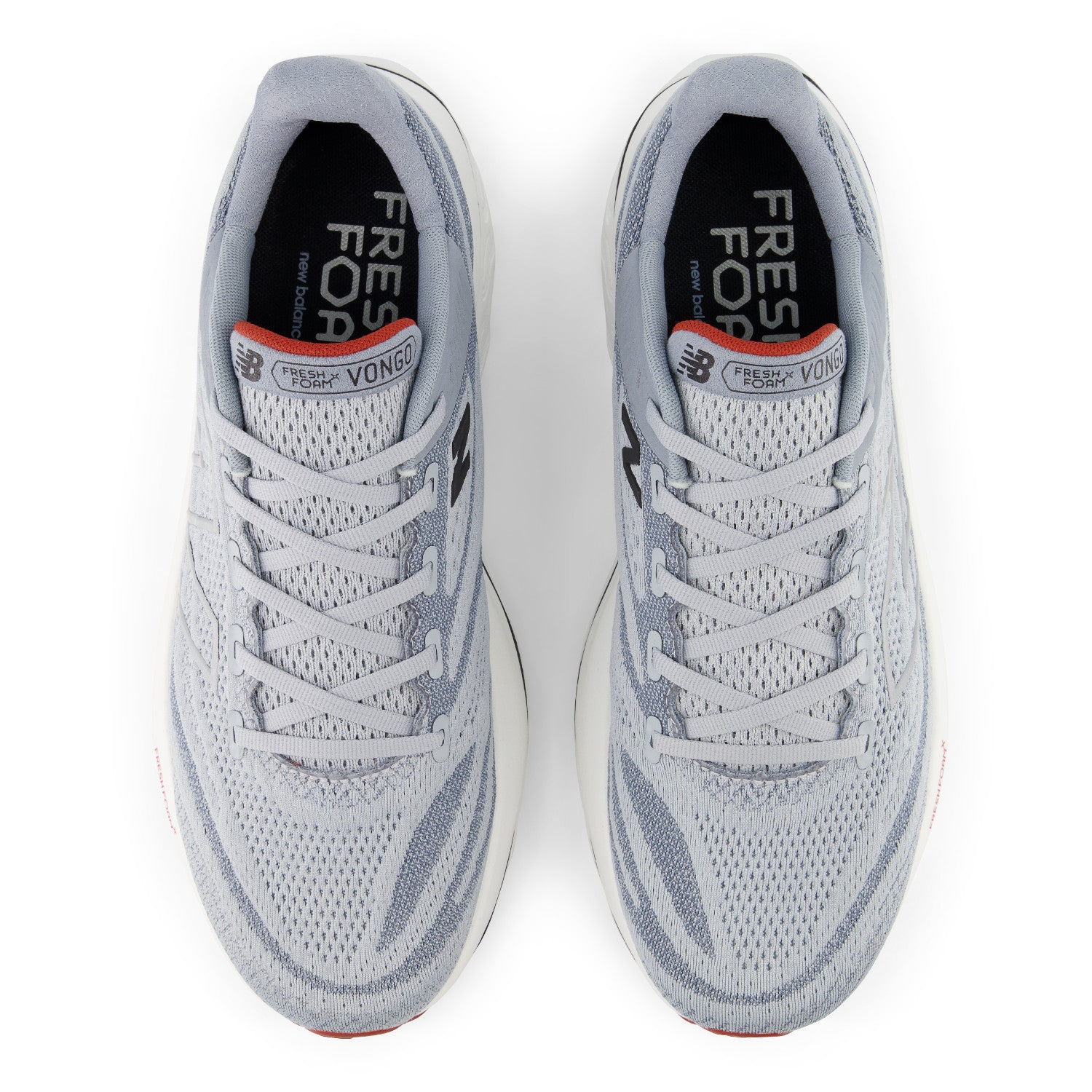 New Balance Men's Fresh Foam X Vongo v6 Running Shoe - Aluminum Grey with Brick Red