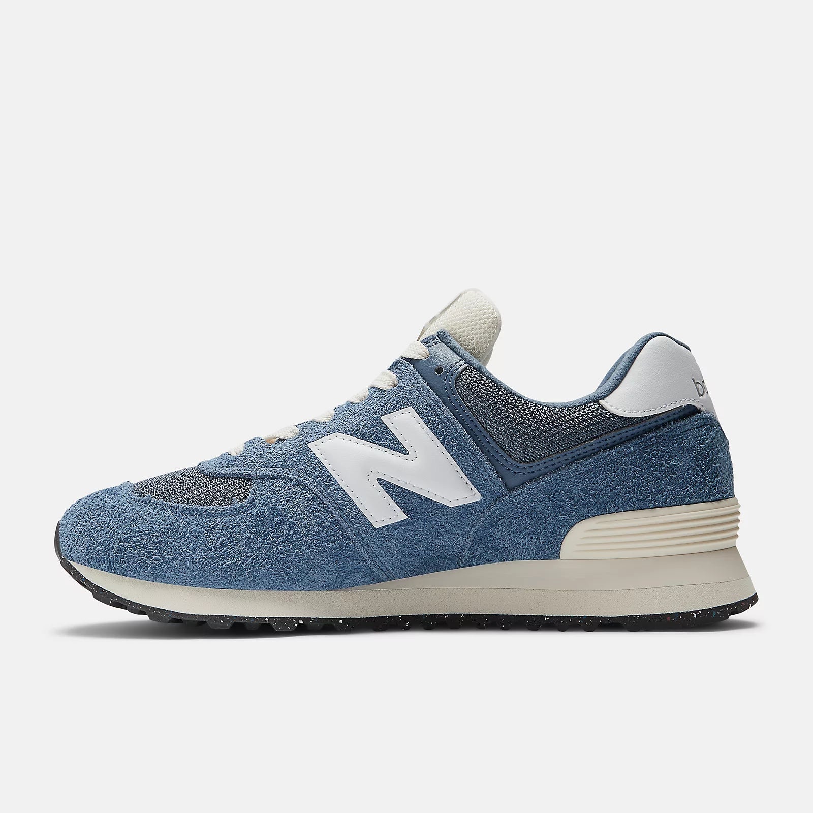 New Balance Unisex 574 v2 Varsity Suede Sneaker - Vintage Indigo / White / Angora