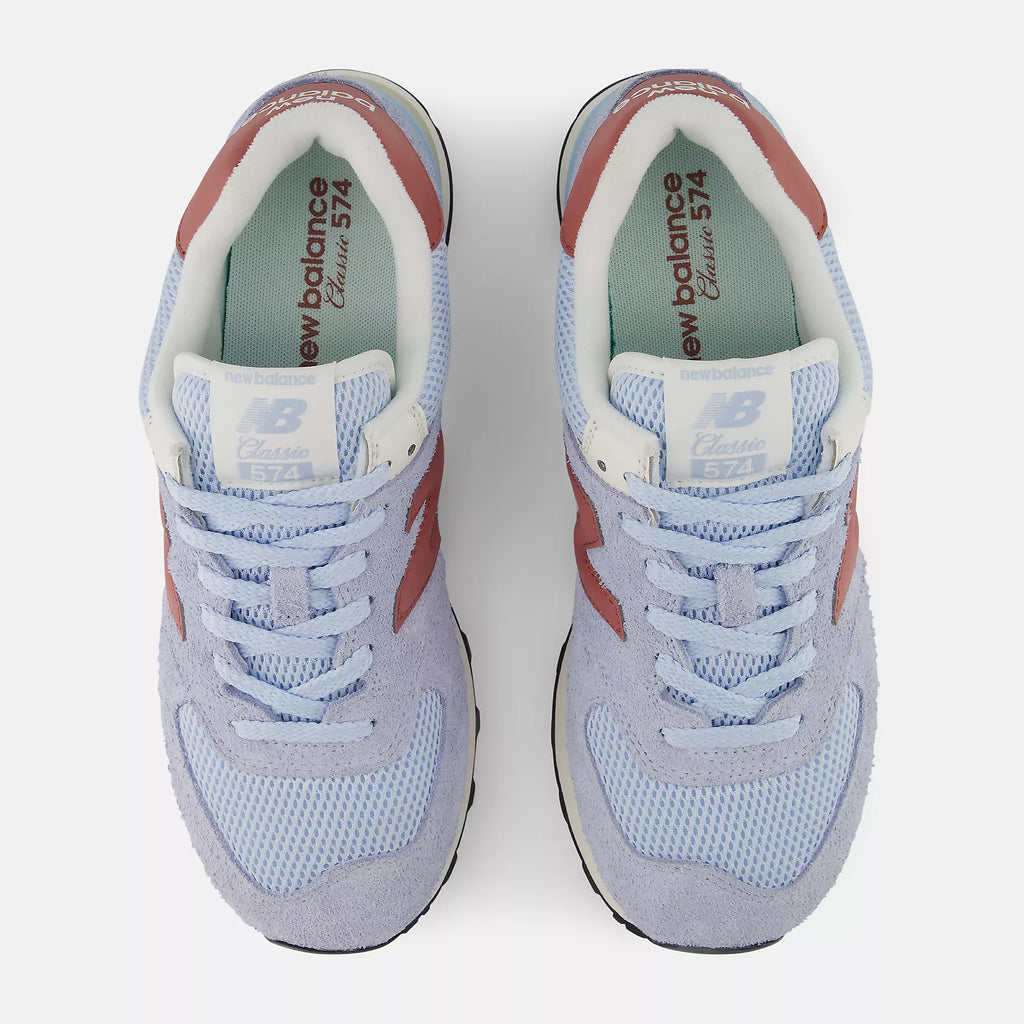 New Balance Unisex 574 Lightweight Sneaker - Oxford Blue with Apricot Orange