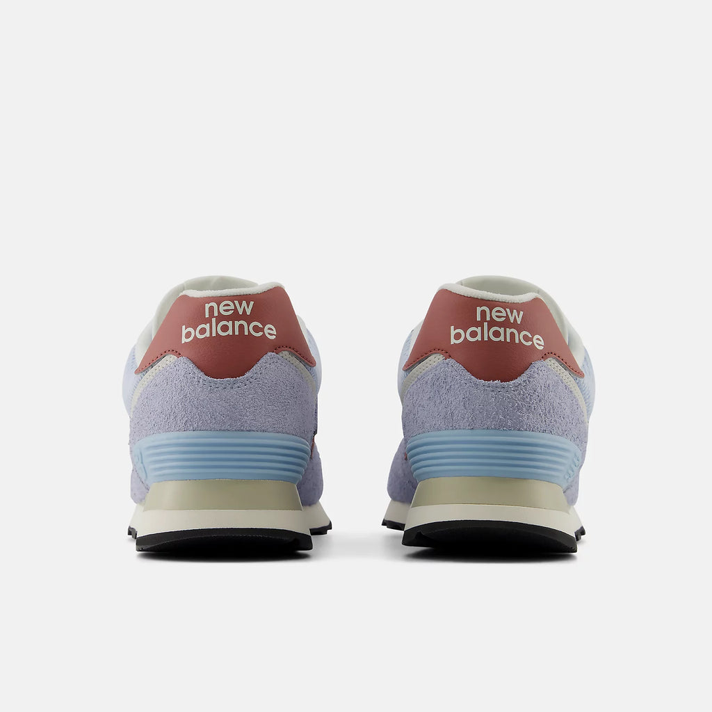 New Balance Unisex 574 Lightweight Sneaker - Oxford Blue with Apricot Orange