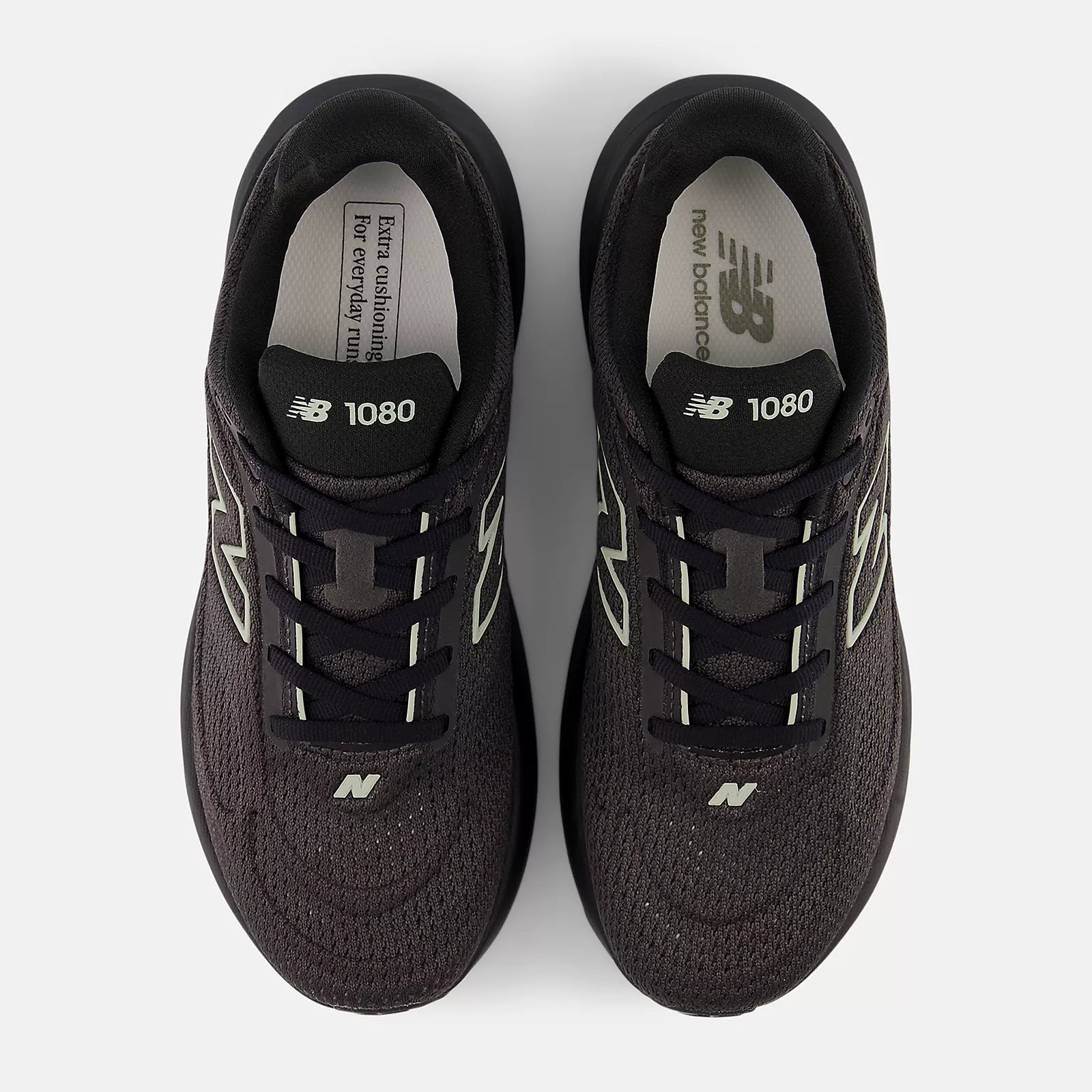 New Balance Women's Fresh Foam X 1080v15 Running Shoe - Black with Olivine and Faded Black