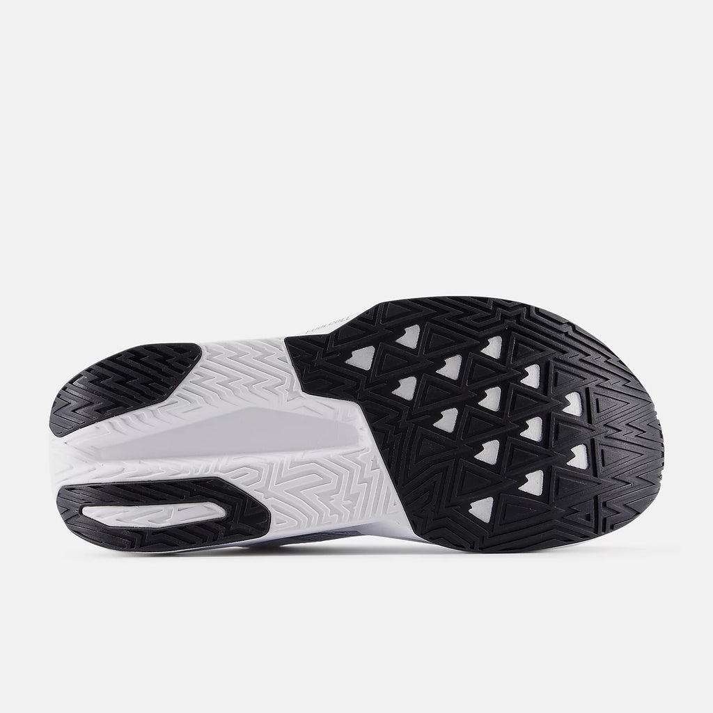 New Balance Women's FuelCell Rebel v5 Running Shoe - White with Silver Metallic and Black